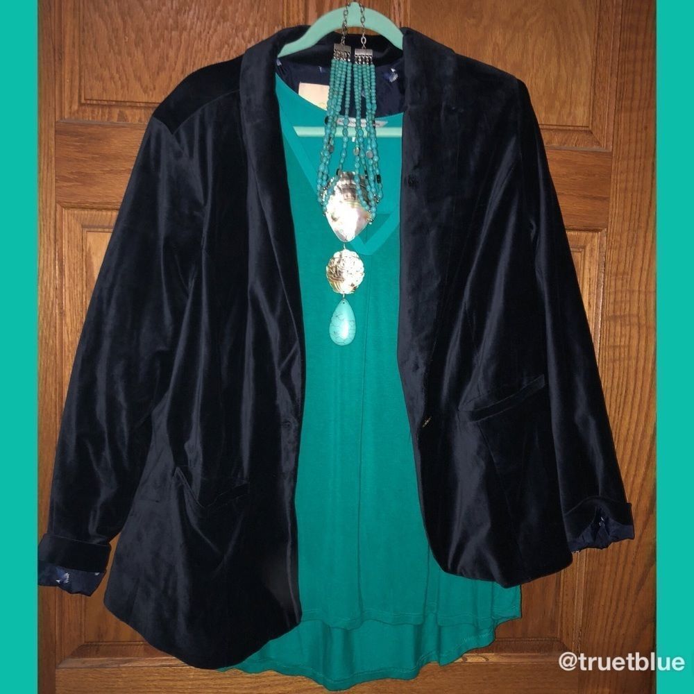 Adrienne Vittadini Teal Top Sz XXL - Picture 2 of 8